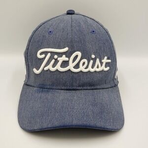 Titleist Golf Pro V1 Foot Joy A-Flex Fitted White Logo Blue Fitted Hat Cap S/M